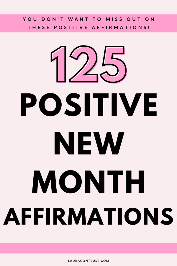 a featured image for a blog post that talks about new month affirmations