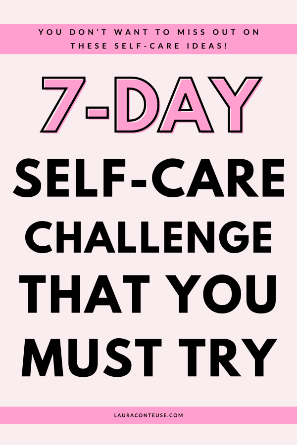 a featured image for a blog post that talks about 7-day self-care challenge