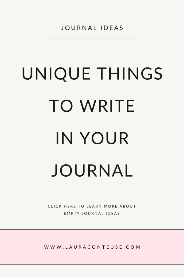 a pin for a blog post that talks about things to write in a journal when you're bored