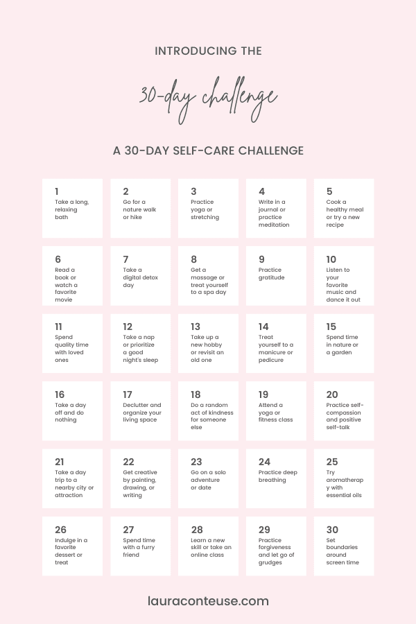 30-Day Self-Care Challenge for a Happier You This Year