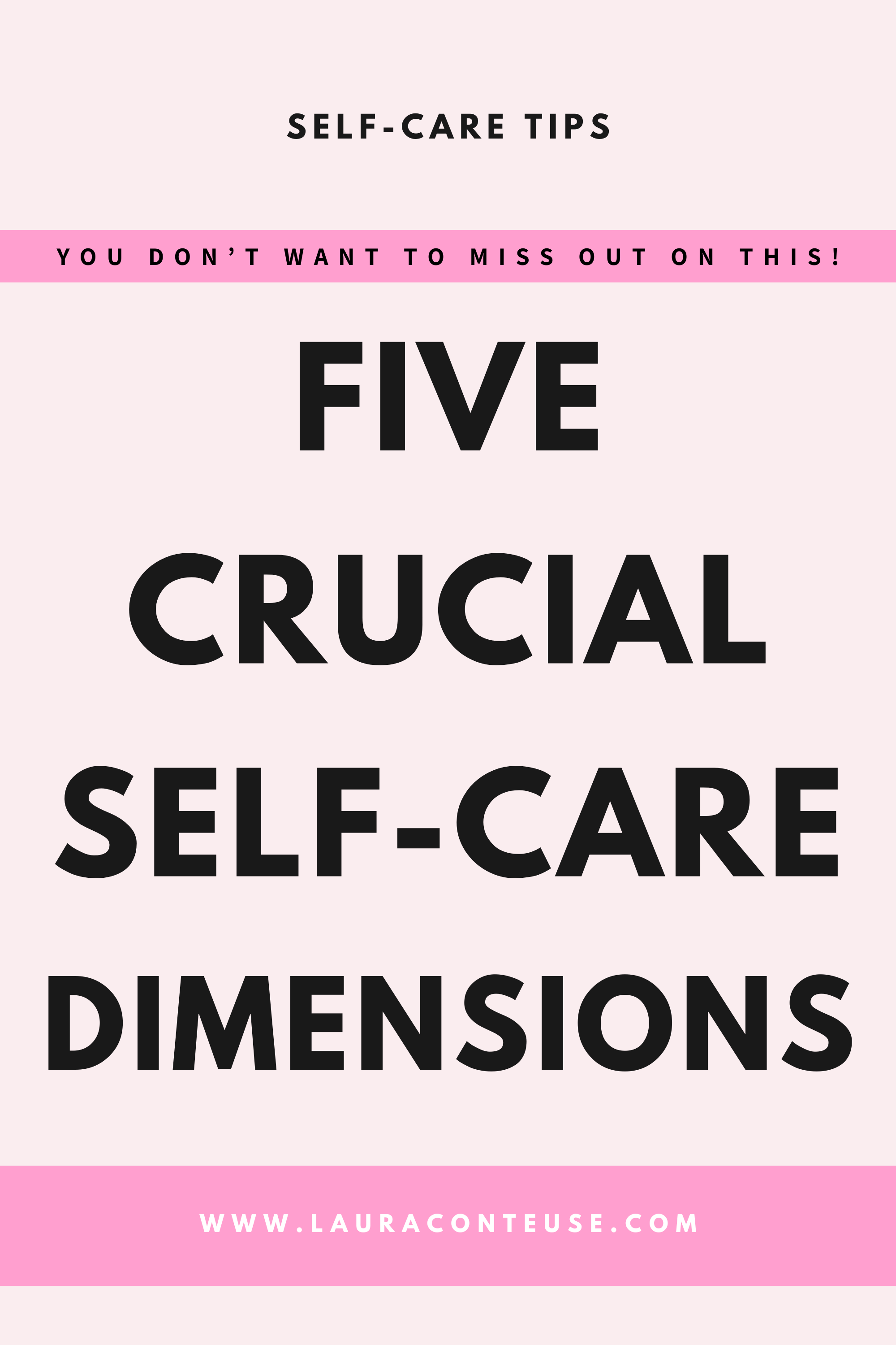 a pin that says in a large font five dimensions of self-care