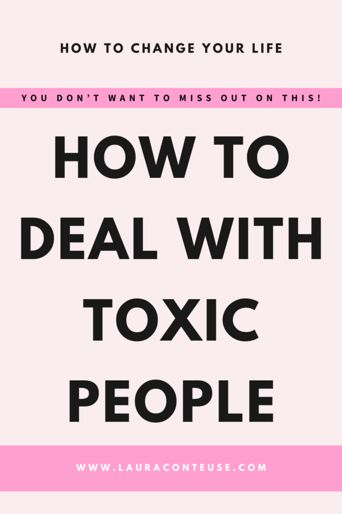 a pin that says in a large font how to deal with toxic people