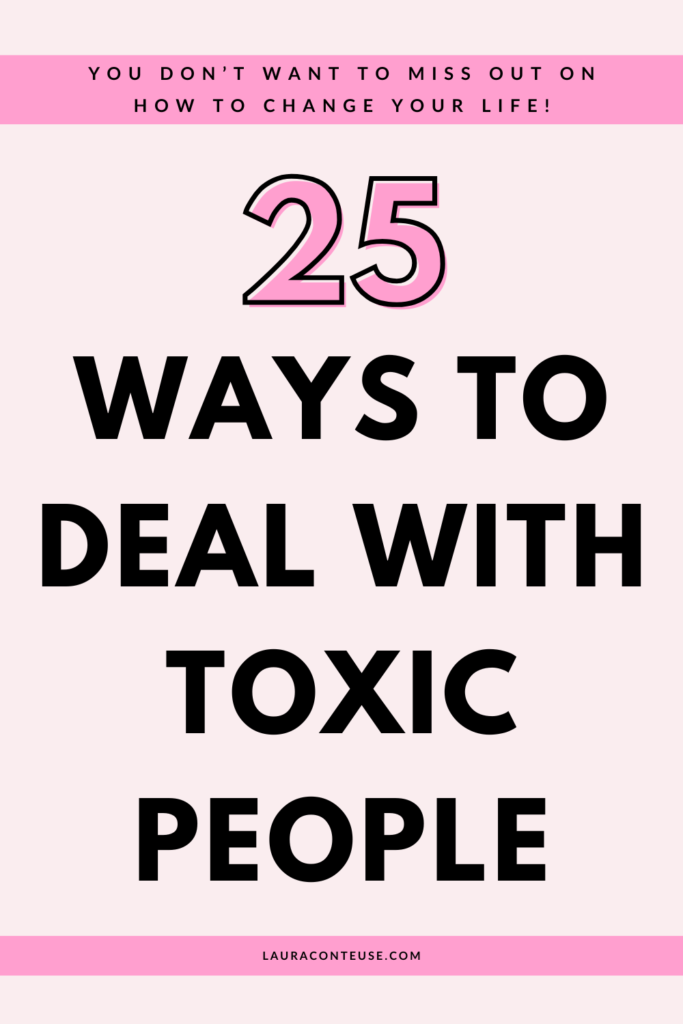a pin that says in a large font how to deal with toxic people