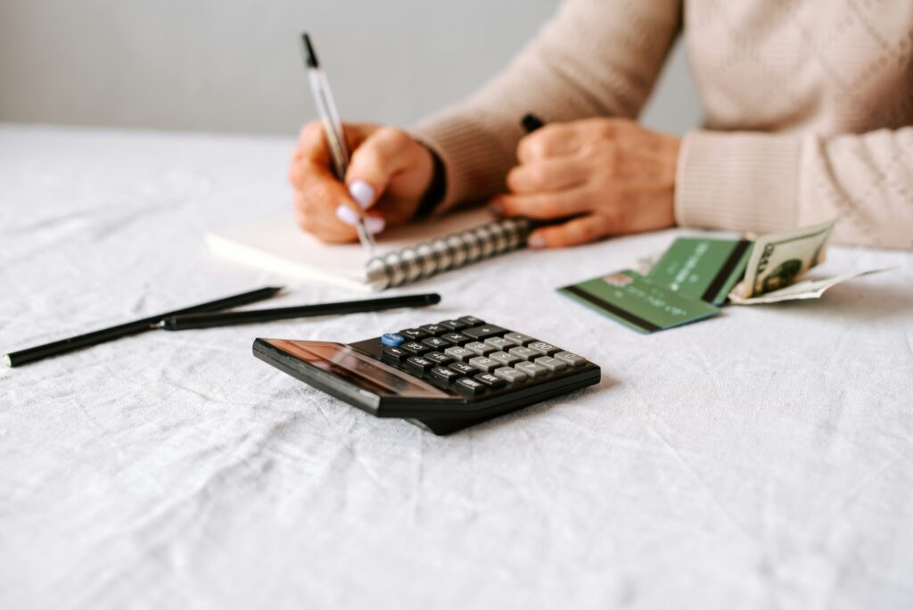 money and calculator for budgeting