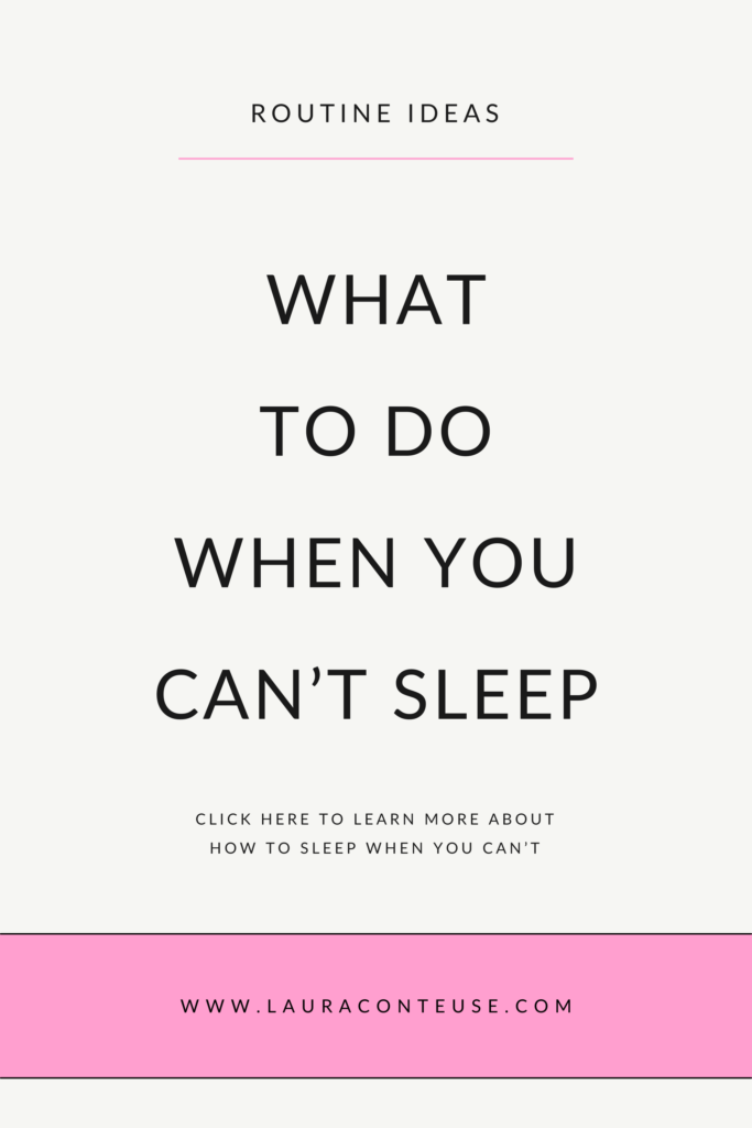 a pin that says in a large font what to do when you can't sleep