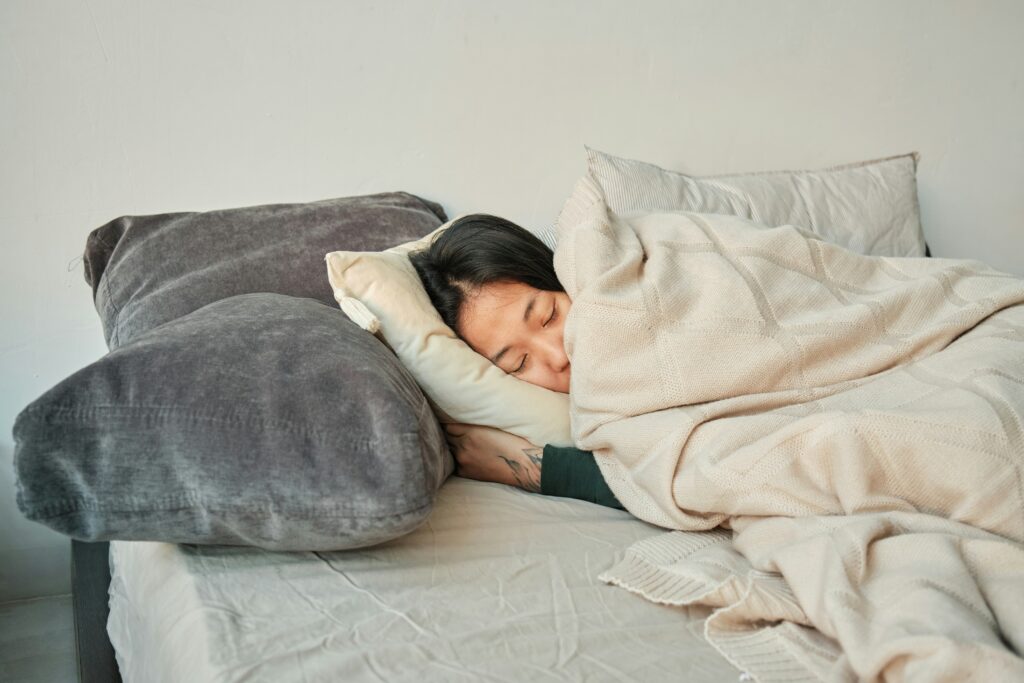 a woman sleeping