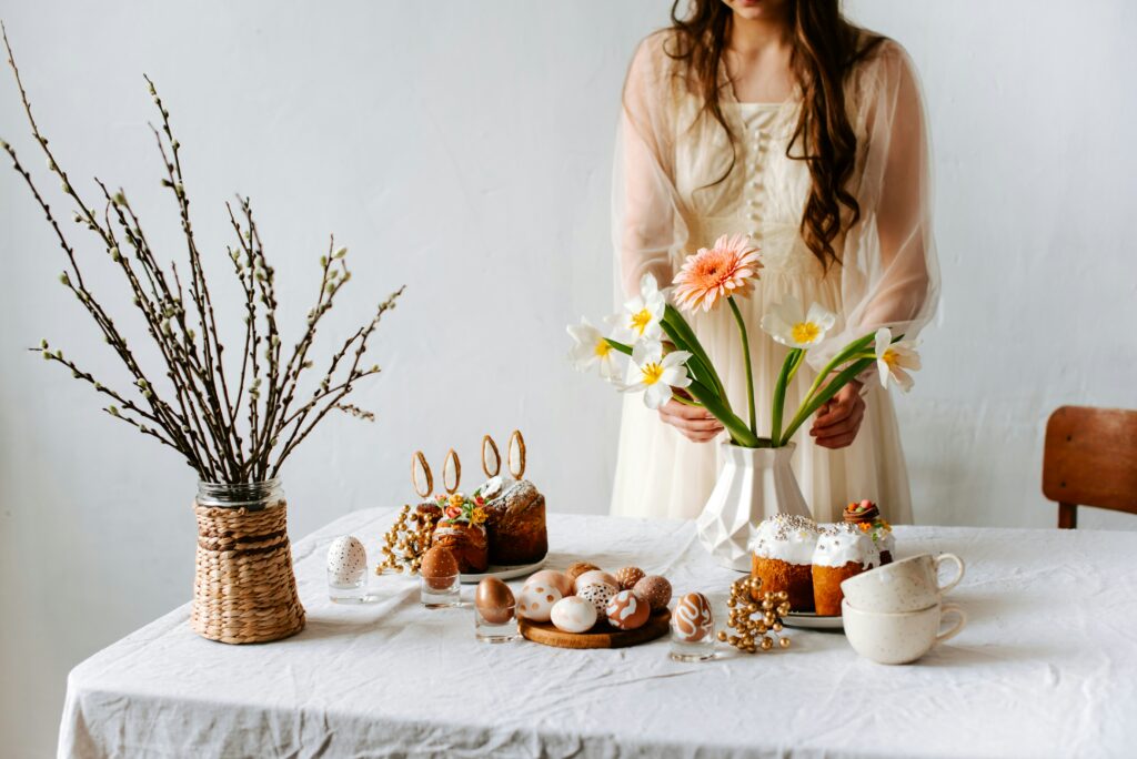 a woman in easter