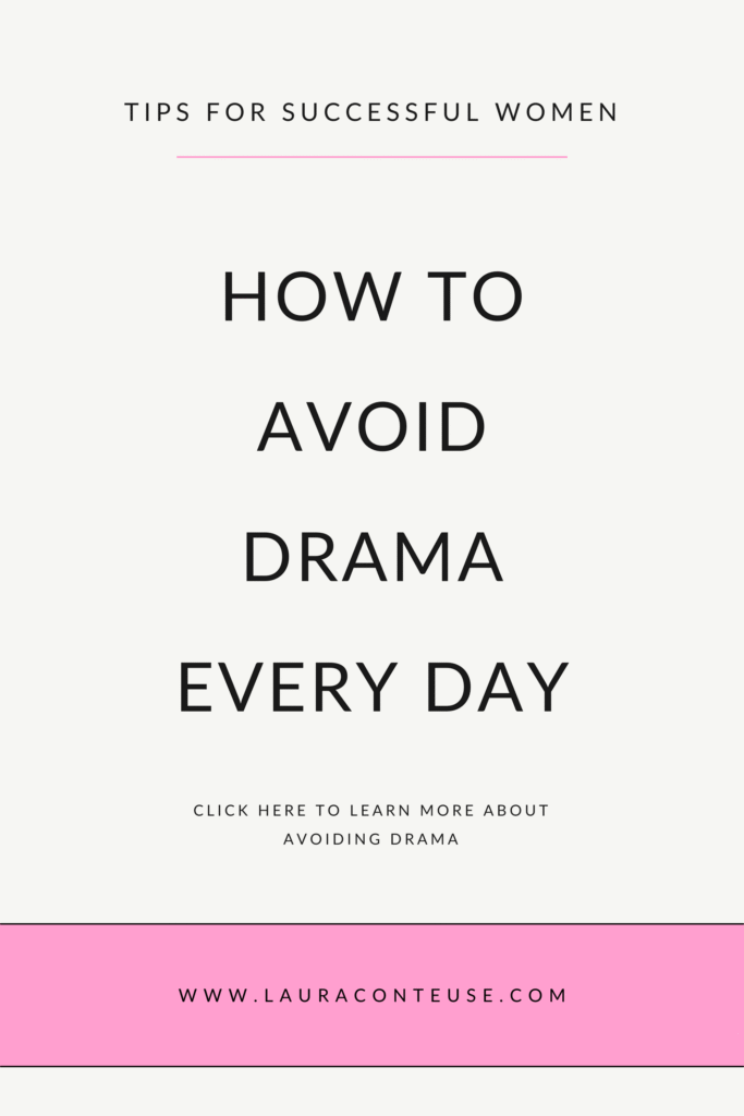 a pin that says in a large font how to avoid drama
