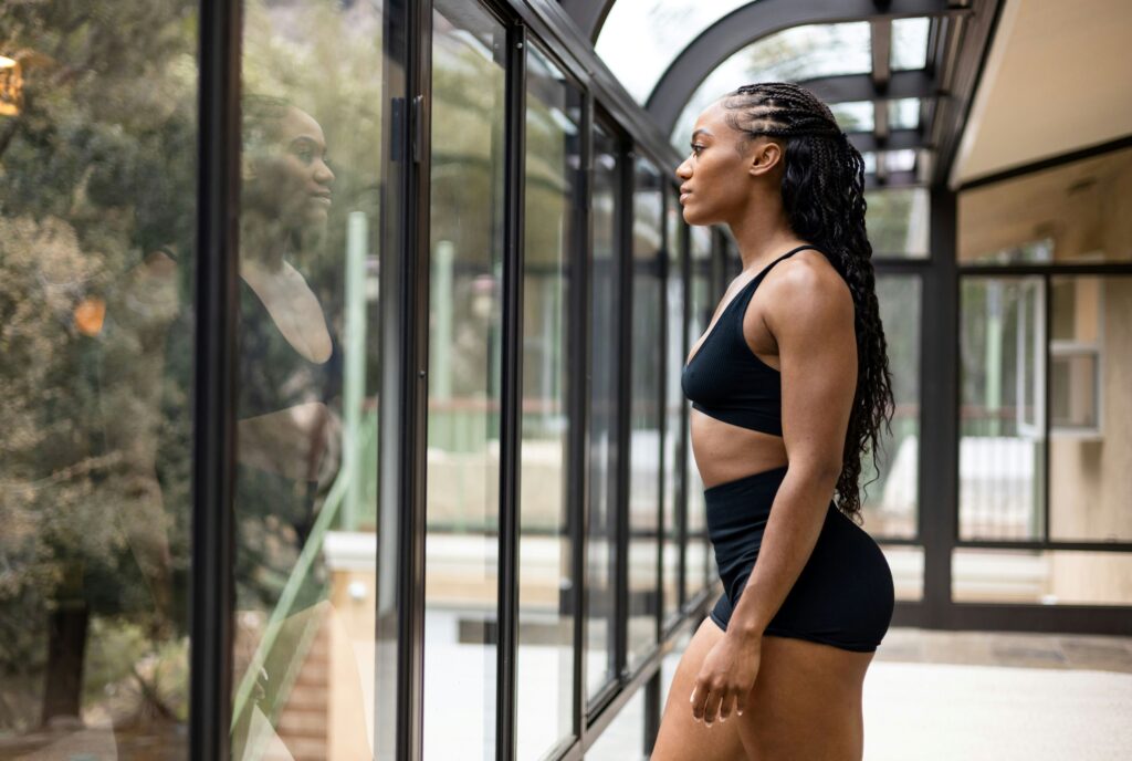a woman achieving life goals