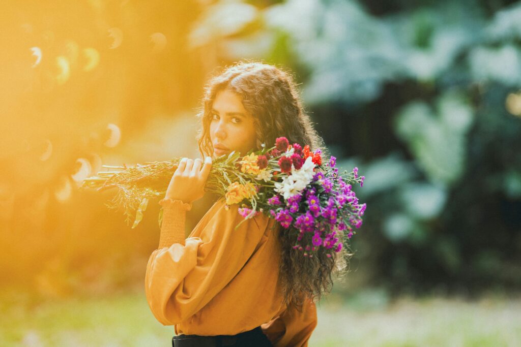 a woman in spring