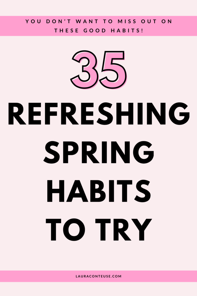 a pin that says in a large font spring habits