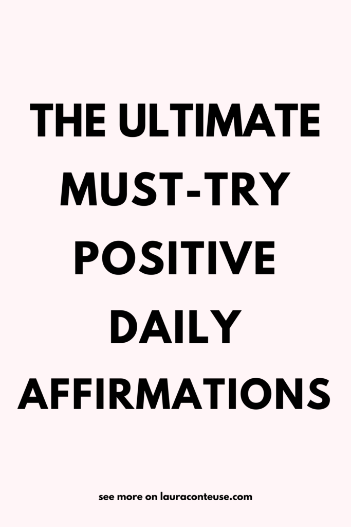 a pin that says in a large font daily affirmations