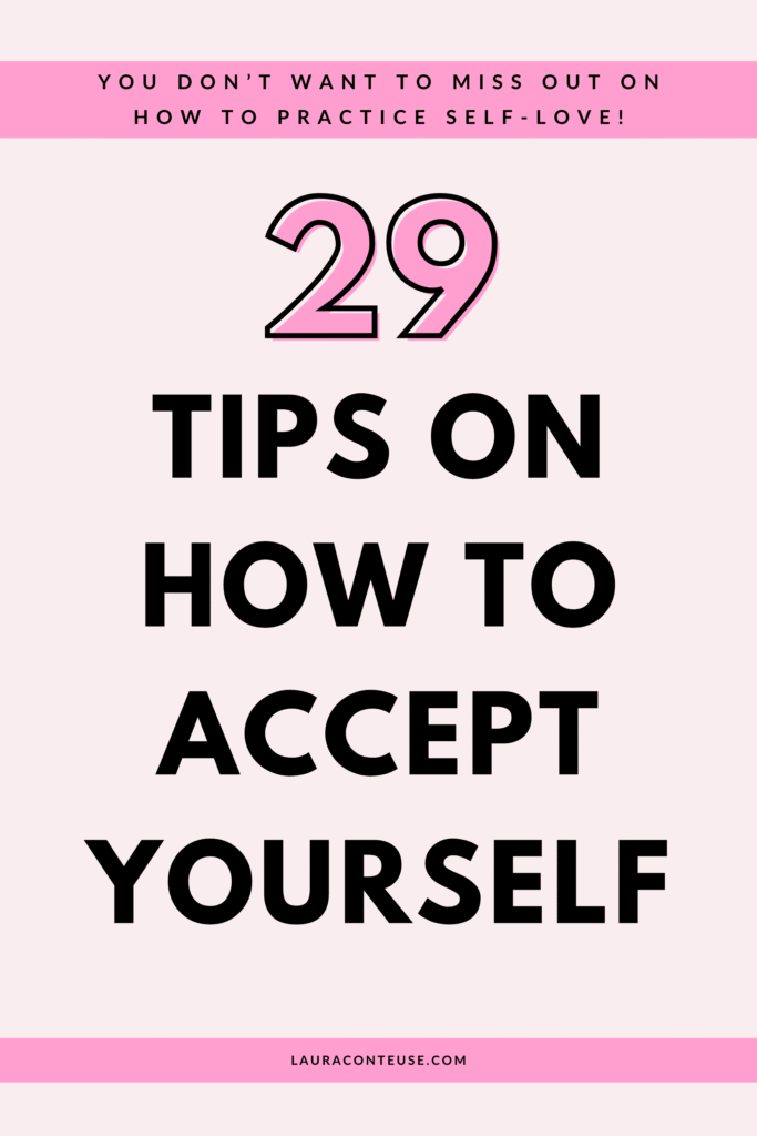 a pin that says in a large font how to accept yourself