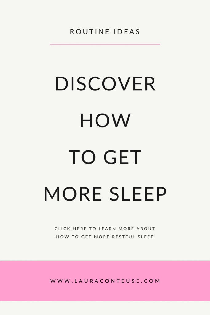 a pin that says in a large font how to get more sleep