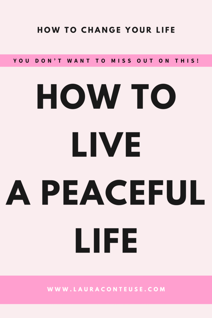 a pin that says in a large font how to live a peaceful life
