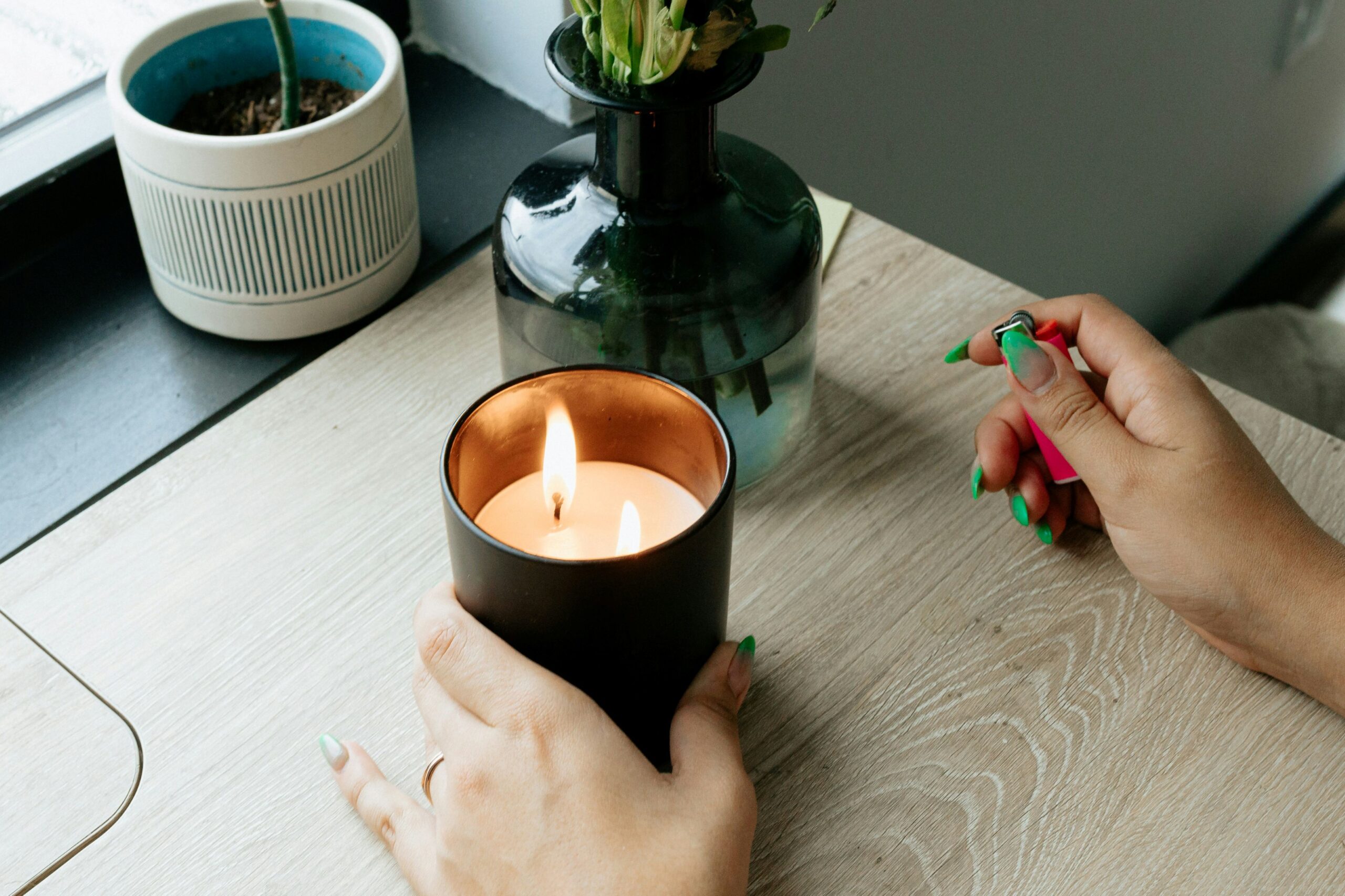 a featured image for a blog post about hygge morning routine