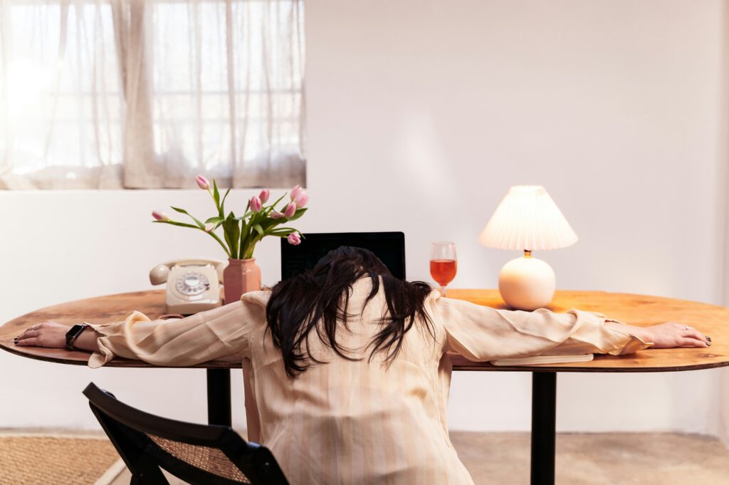 a tired woman