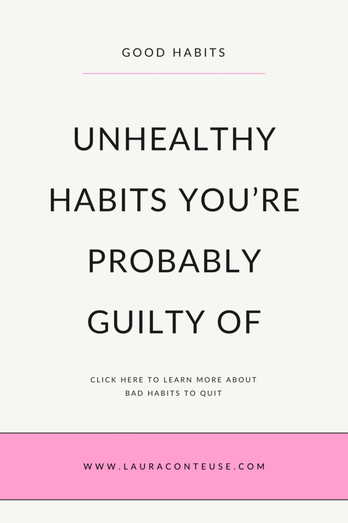a pin that says in a large font unhealthy habits