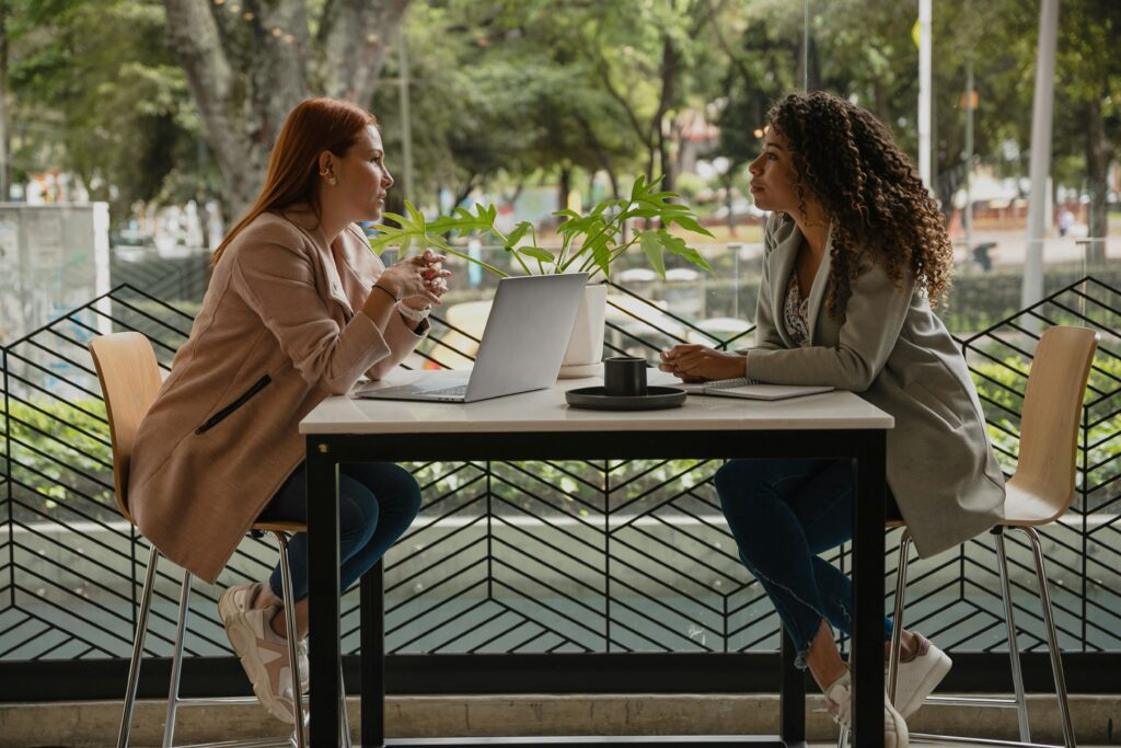 people having a conversation