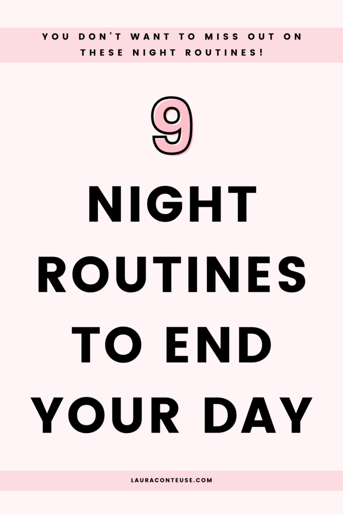 a pin that says in a large font night routines