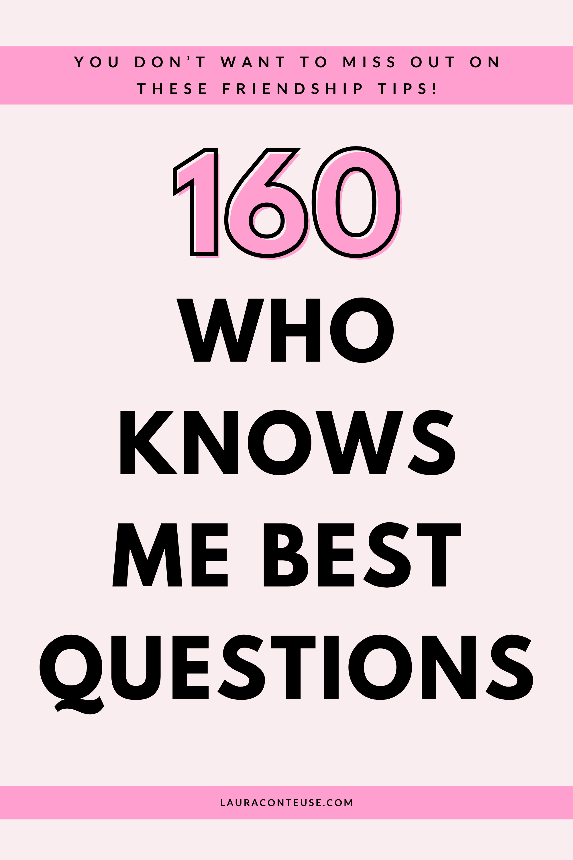 a pin that says in a large font who knows me best questions