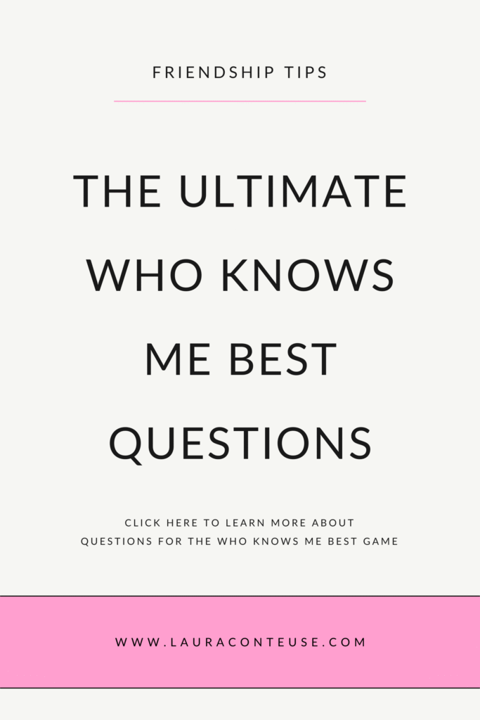 a pin that says in a large font who knows me best questions