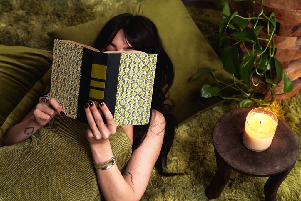 a woman reading