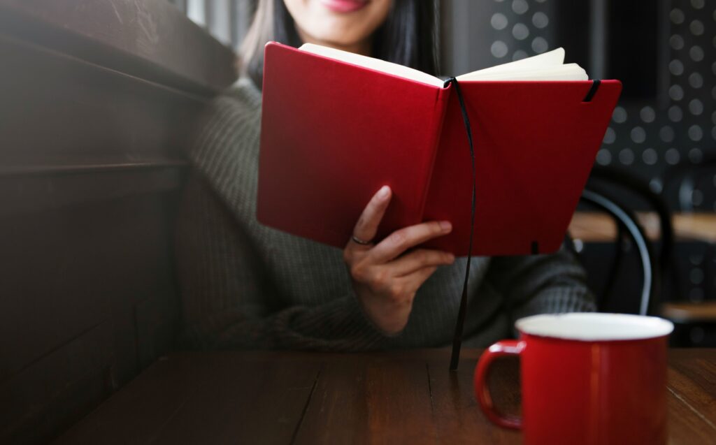 a woman reading