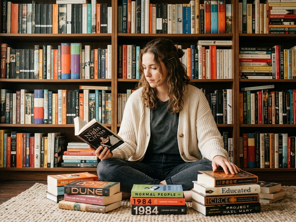 a featured image for a blog post about how to get out of a reading slump