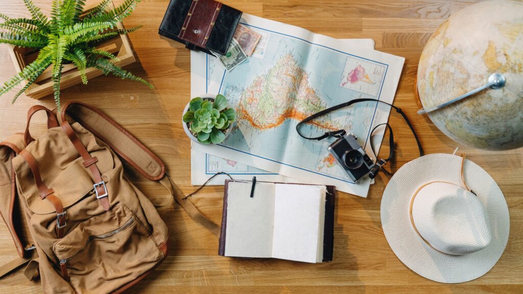 a map on the desk