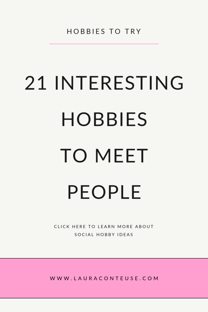 a pin that says in a large font hobbies to meet people